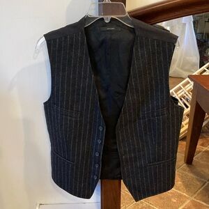 Men's Black Pinstripe Vest